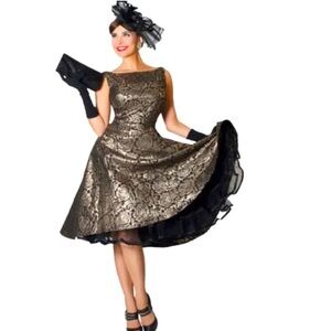 Elegant Black and Gold foil Women's Dress